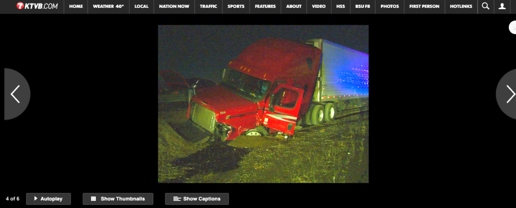 Fatal semi crash-truck highway-I84